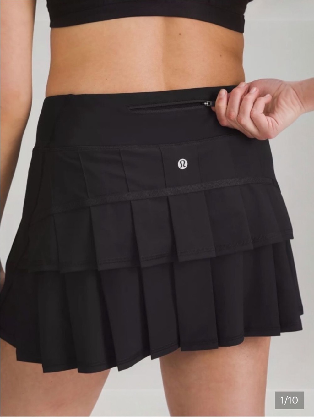 LULULEMON Run Pace Setter Black Tennis Skort, Size 4